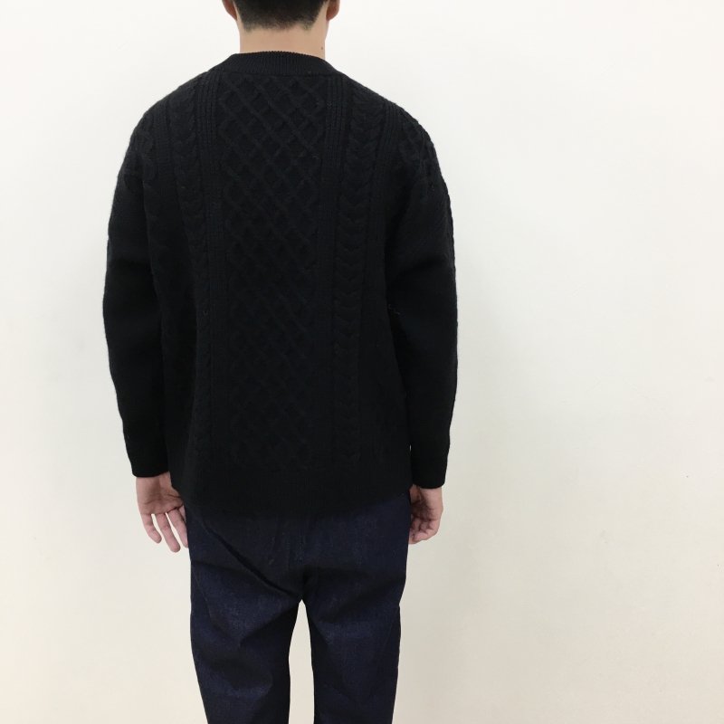  have a good day Cable Sweater(BLACK)【50%OFF】