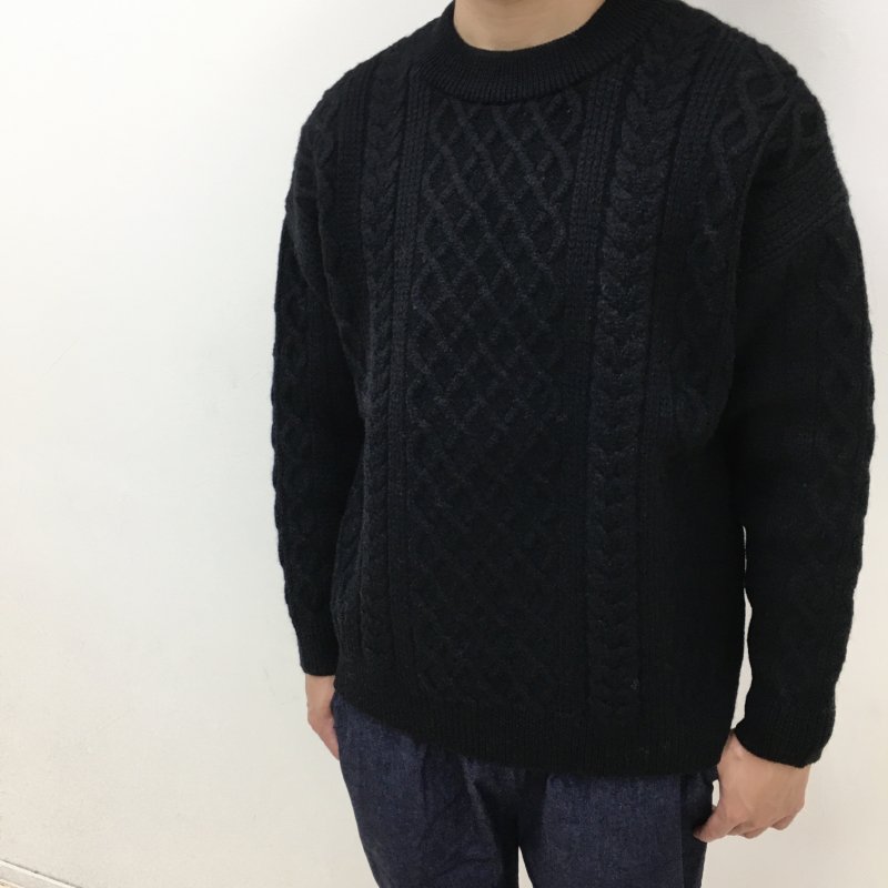  have a good day Cable Sweater(BLACK)【50%OFF】