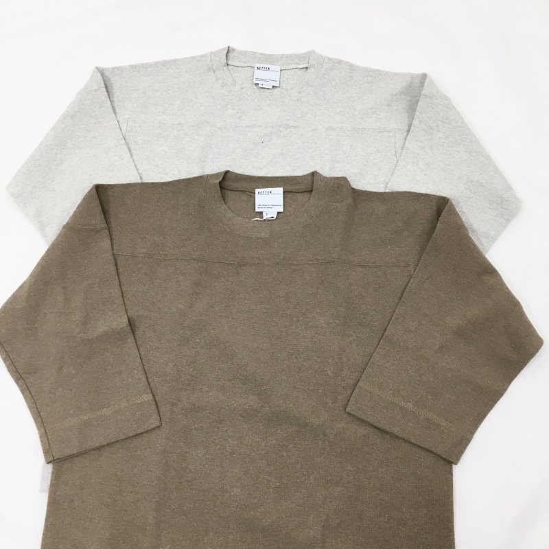  BETTER OPENED SURF KNIT FOOTBALL TEE(OATMEAL)