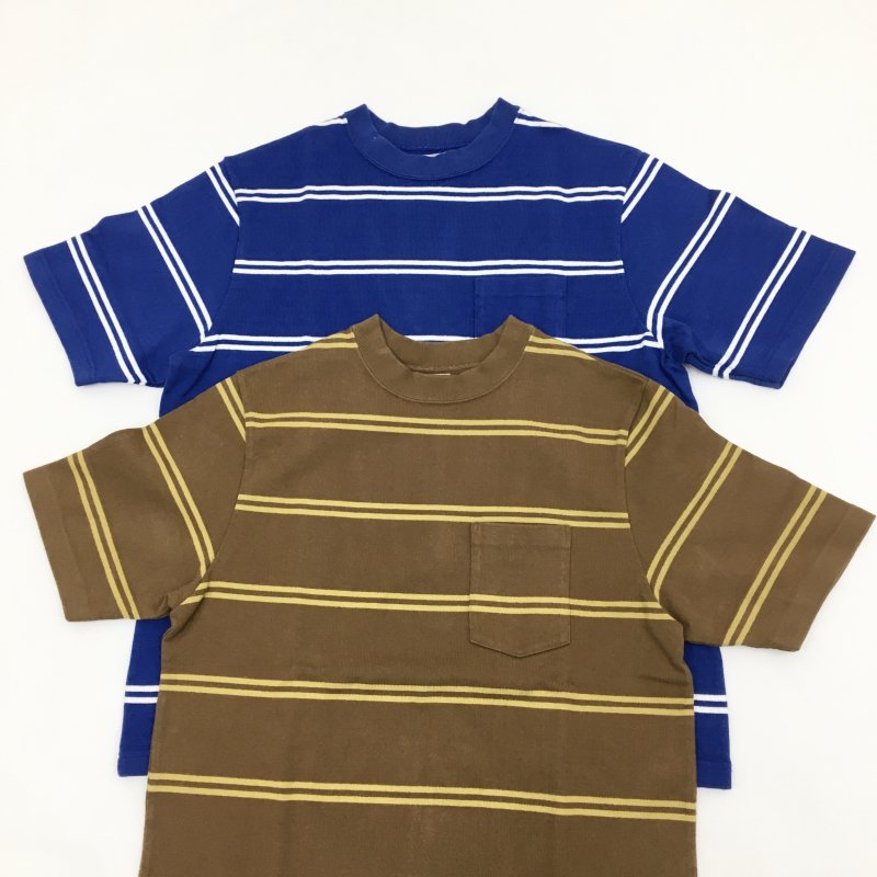  DC.WHITE 10G Plain-Stitch Border T-Shirts(BLUE×WHITE)
