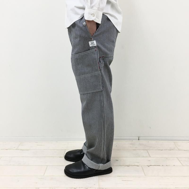 SASSAFRAS FALL LEAF TOUGH PANTS(8oz indigo Hickory-WHITE INDIGO)