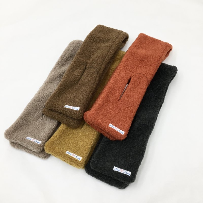  Arvor Maree MUFFLER SHEEP BOA PILE(CHARCOAL/BRICK/BEIGE/MUSTARD/BROWN)