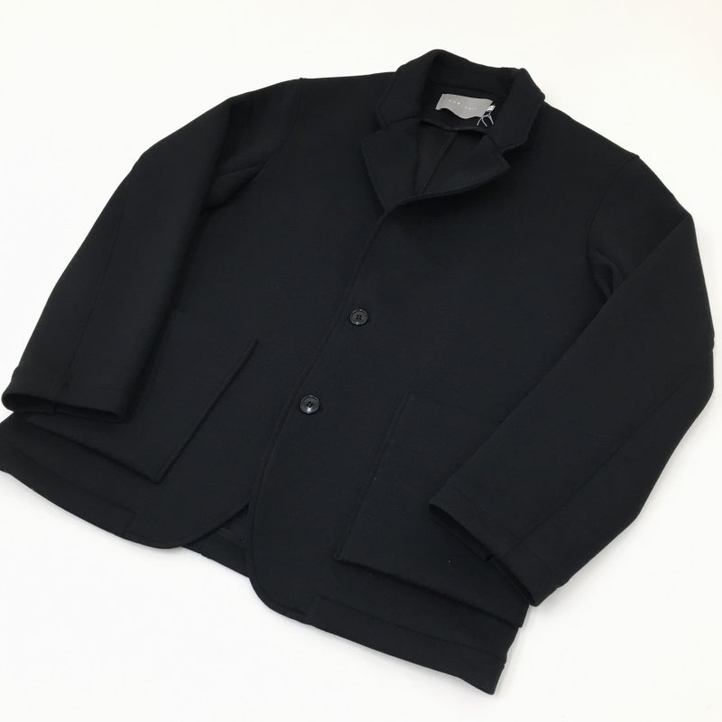 CURLY SMOOTH DOUBLE-KNIT JACKET(BLACK) - have a golden day!
