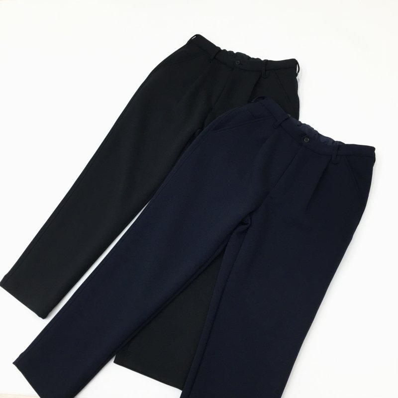  CURLY SMOOTH DOUBLE-KNIT PANTS(NAVY)