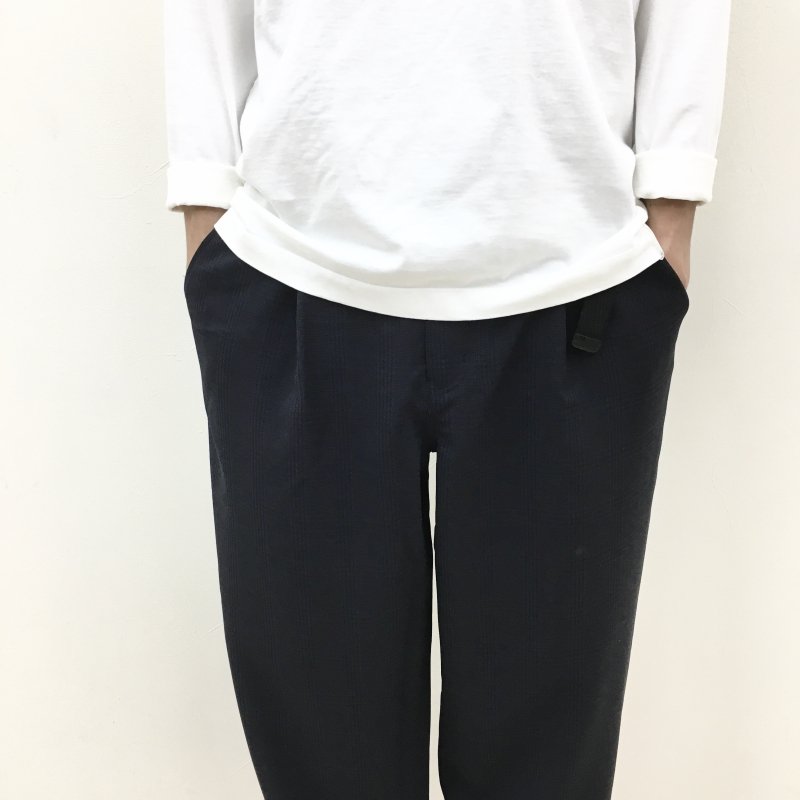 THOUSAND MILE LONG WIDE PANTS(NAVY CHECK)