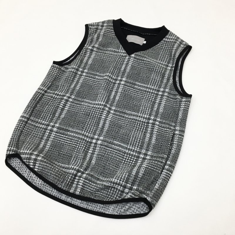  CURLY LIGHT KNIT VEST(CHECK) 