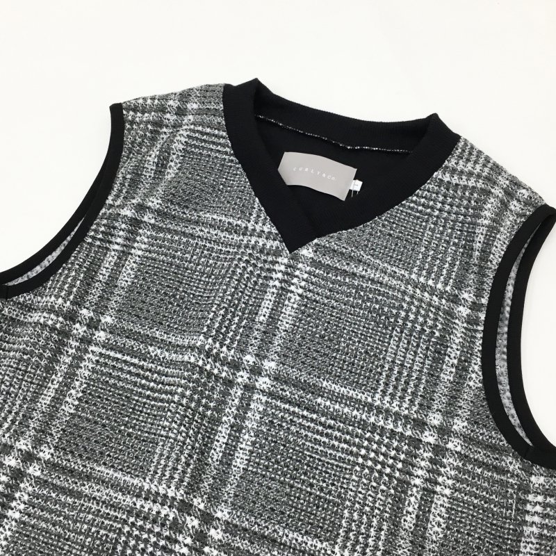  CURLY LIGHT KNIT VEST(CHECK) 