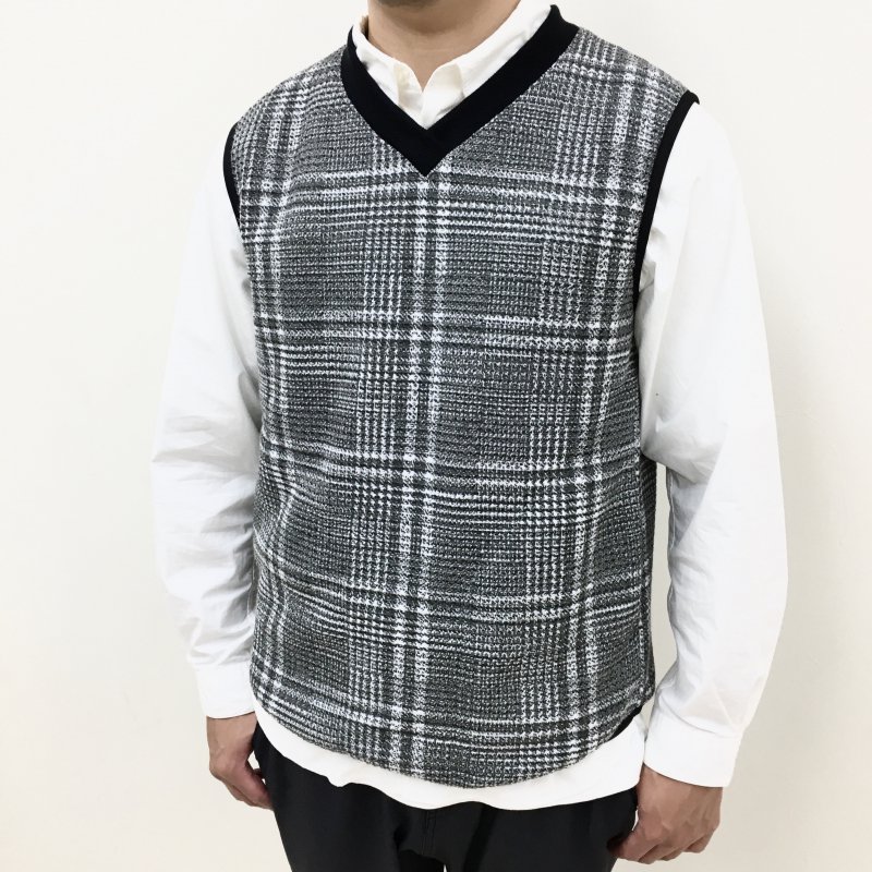  CURLY LIGHT KNIT VEST(CHECK) 