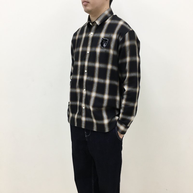  weac. TAIGAKUN FLANNEL SHIRTS (BLACK CHECK) 