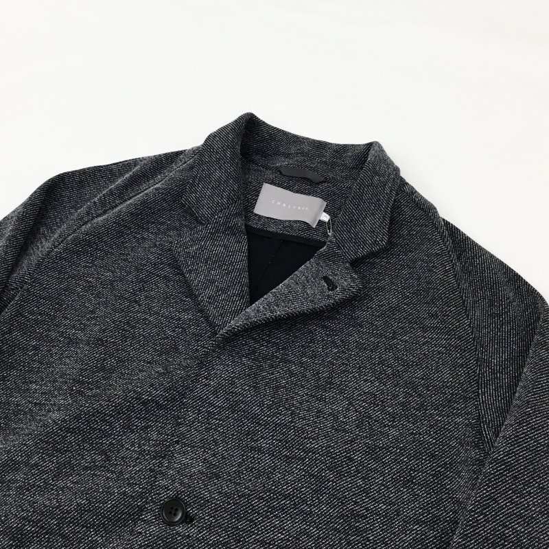  CURLY RAGLAN-SLEEVE TWEED JACKET(BLACK) 