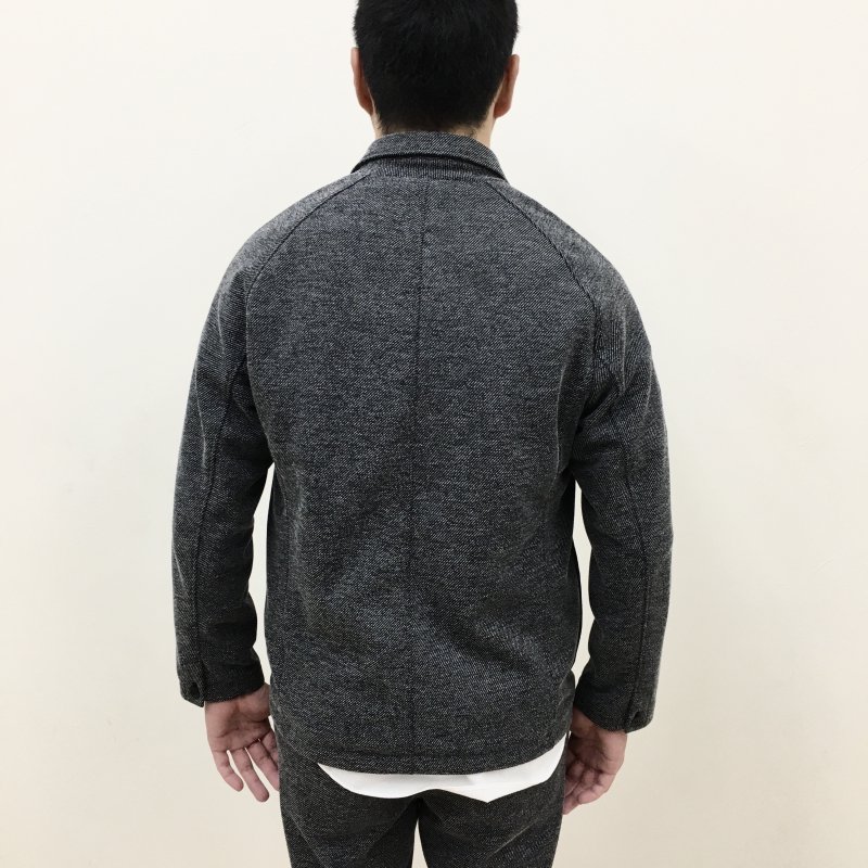  CURLY RAGLAN-SLEEVE TWEED JACKET(BLACK) 