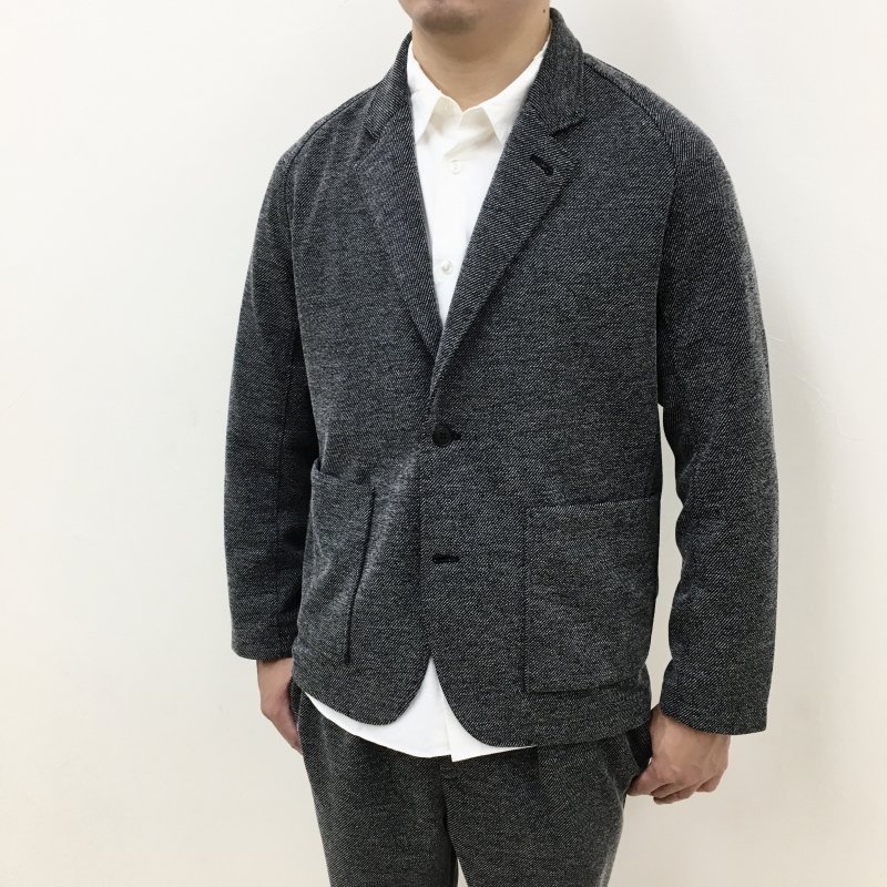  CURLY RAGLAN-SLEEVE TWEED JACKET(BLACK) 