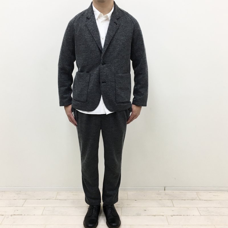  CURLY RAGLAN-SLEEVE TWEED JACKET(BLACK) 