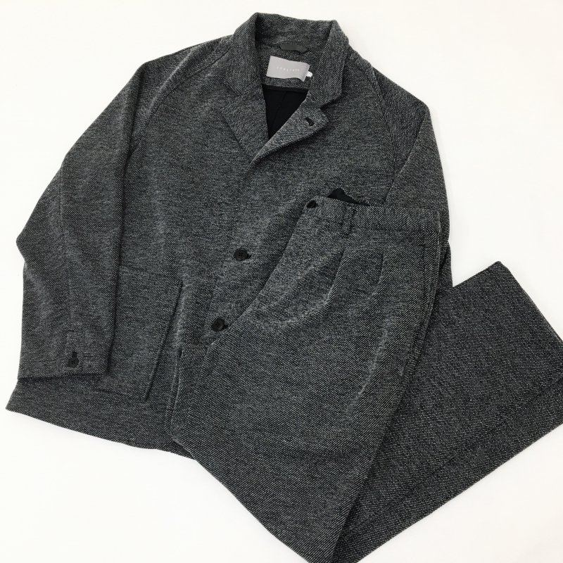  CURLY RAGLAN-SLEEVE TWEED JACKET(BLACK) 