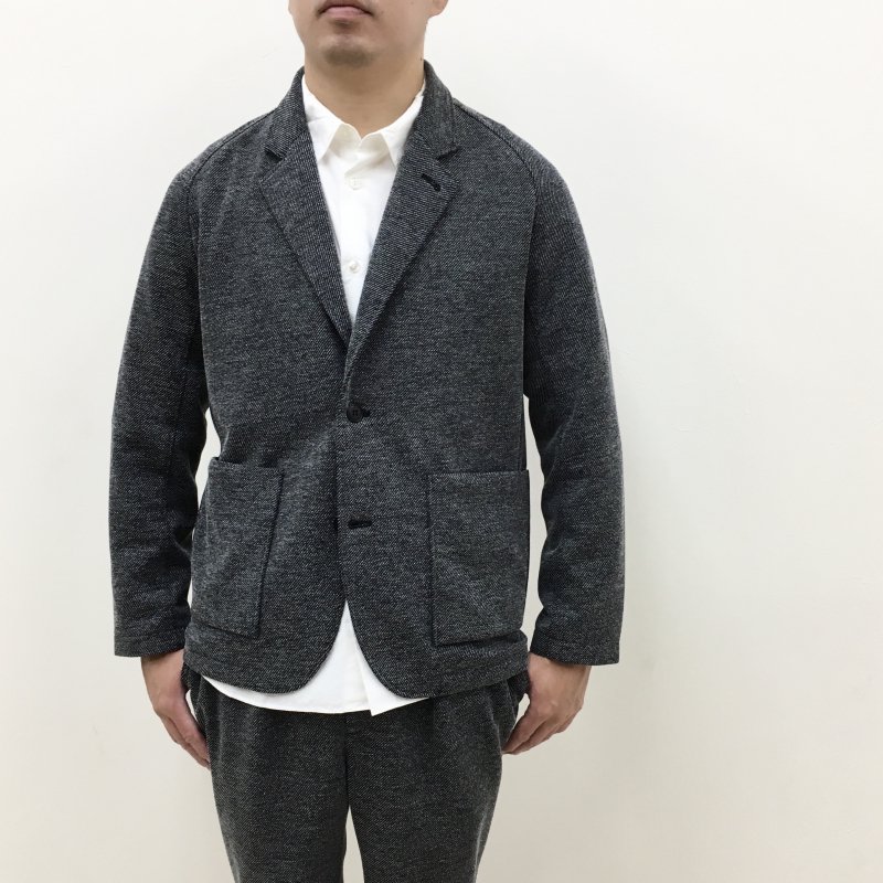  CURLY RAGLAN-SLEEVE TWEED JACKET(BLACK) 