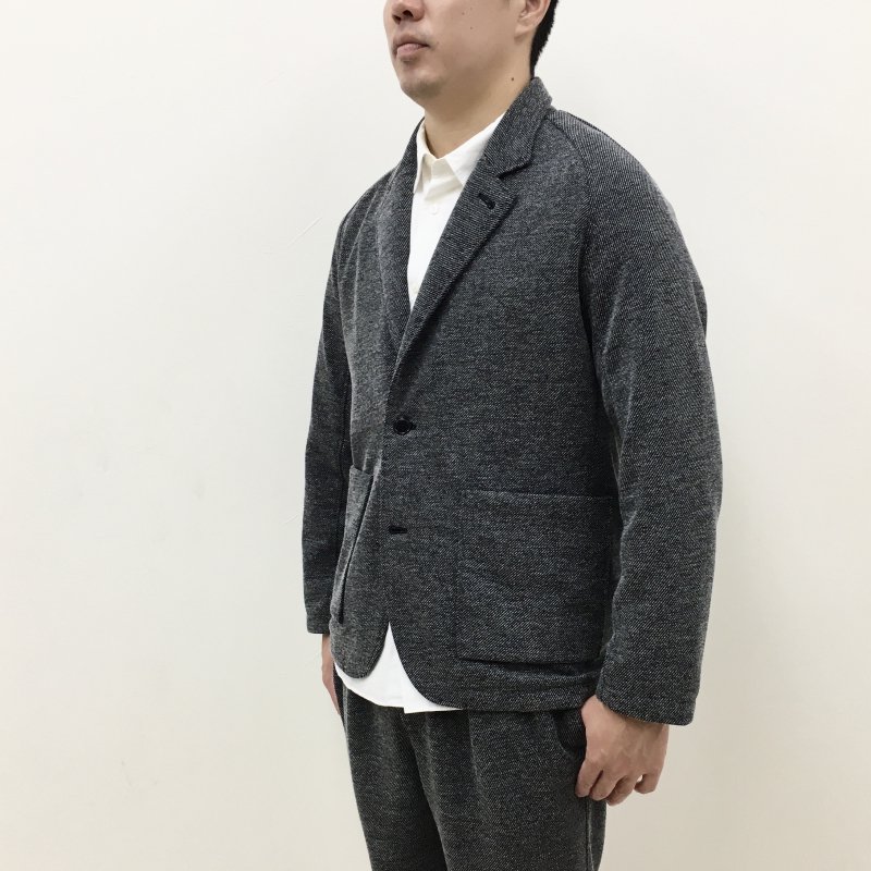  CURLY RAGLAN-SLEEVE TWEED JACKET(BLACK) 