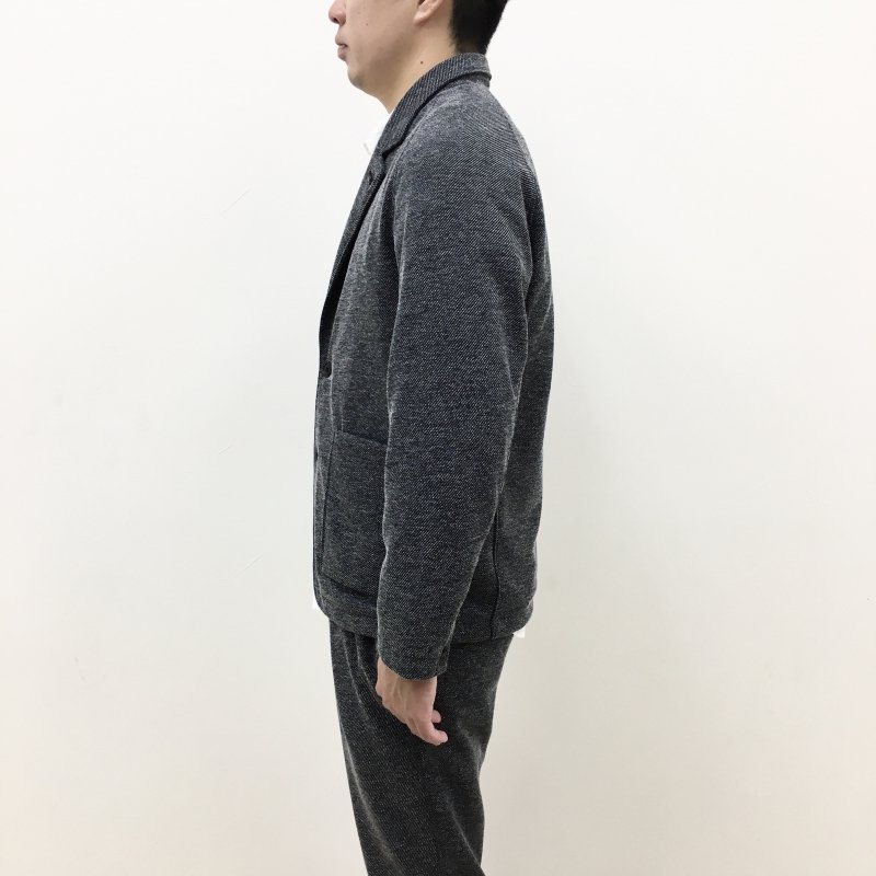  CURLY RAGLAN-SLEEVE TWEED JACKET(BLACK) 