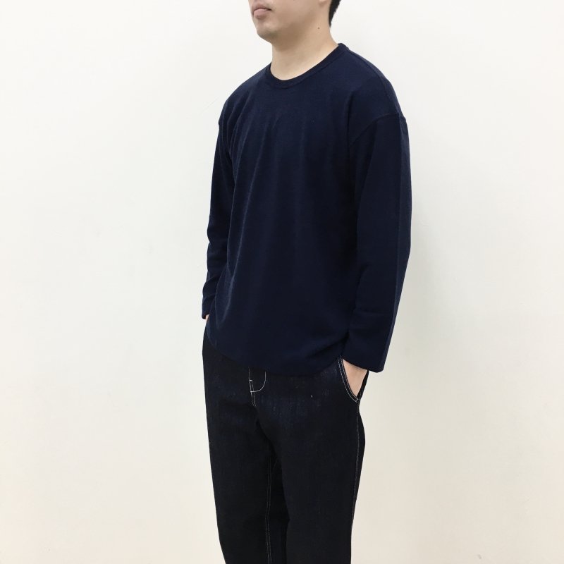  CURLY PREMIEREWARM L/S TEE(NAVY) 