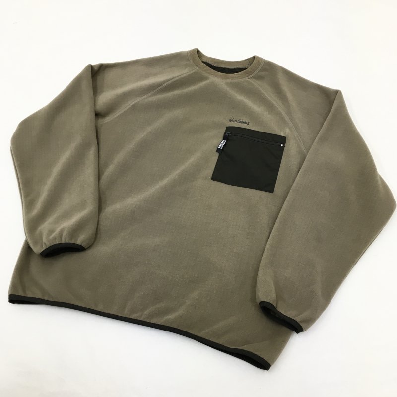  WILD THINGS GRID FLEECE CREW(MOCHA)