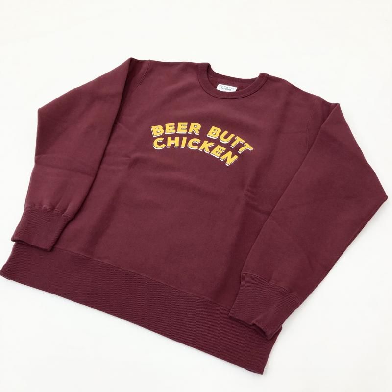 TACOMA FUJI BEER BUTT CHICKEN CREW NECK SWEAT (BURGUNDY)