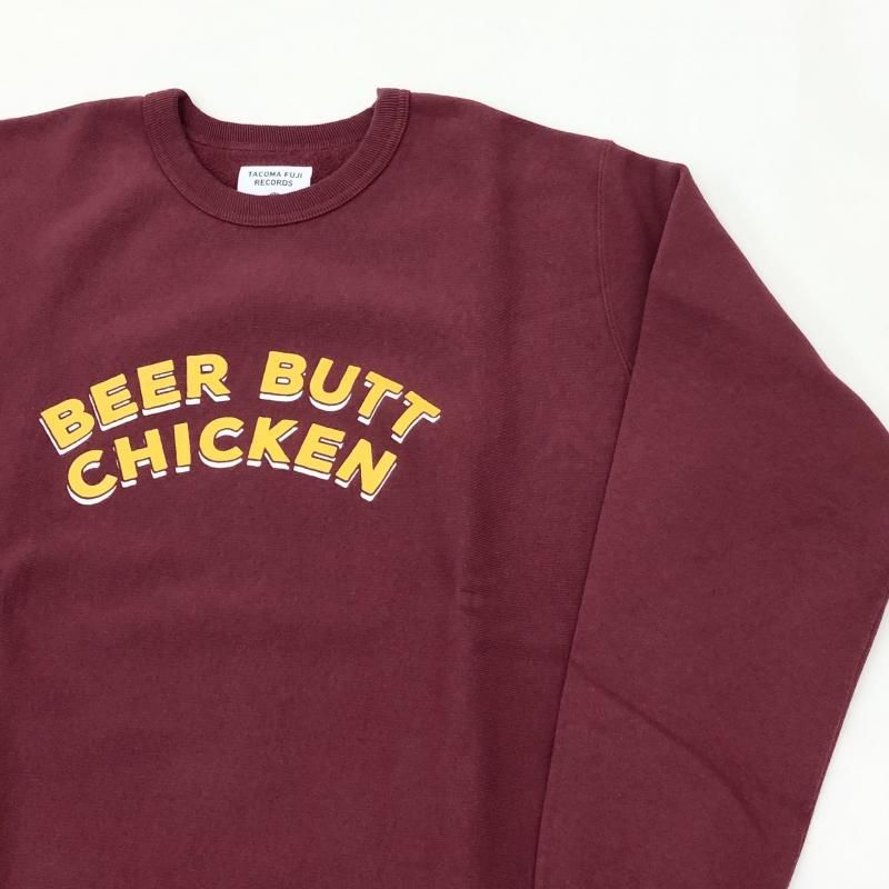  TACOMA FUJI BEER BUTT CHICKEN CREW NECK SWEAT (BURGUNDY)