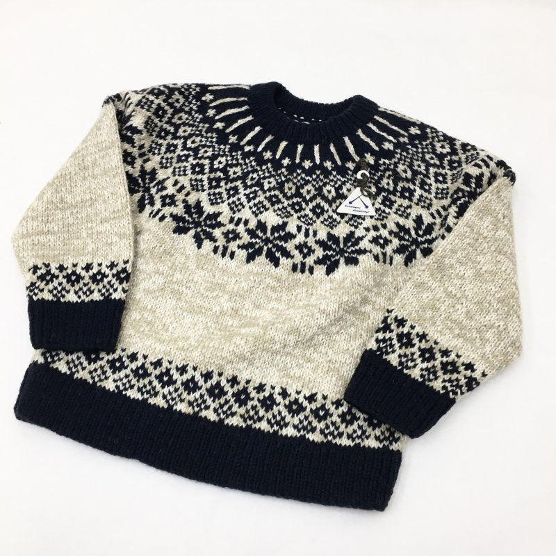  OMOI KNIT NORDIC SWEATER(NATURALNAVY)30%OFF