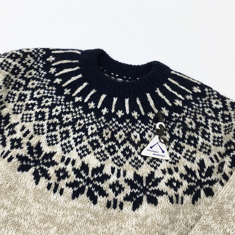  OMOI KNIT NORDIC SWEATER(NATURALNAVY)30%OFF