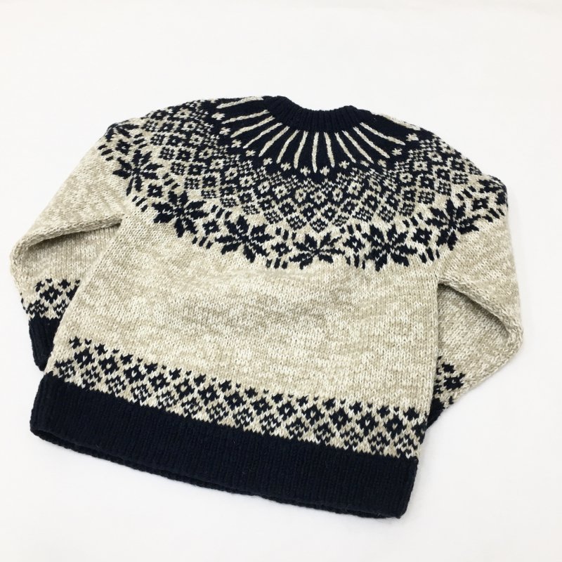  OMOI KNIT NORDIC SWEATER(NATURALNAVY)30%OFF