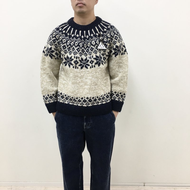  OMOI KNIT NORDIC SWEATER(NATURALNAVY)30%OFF