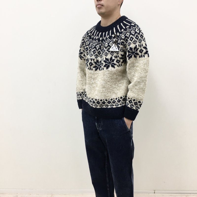  OMOI KNIT NORDIC SWEATER(NATURALNAVY)30%OFF