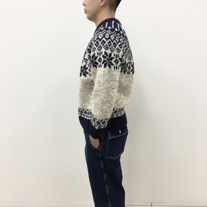  OMOI KNIT NORDIC SWEATER(NATURALNAVY)30%OFF