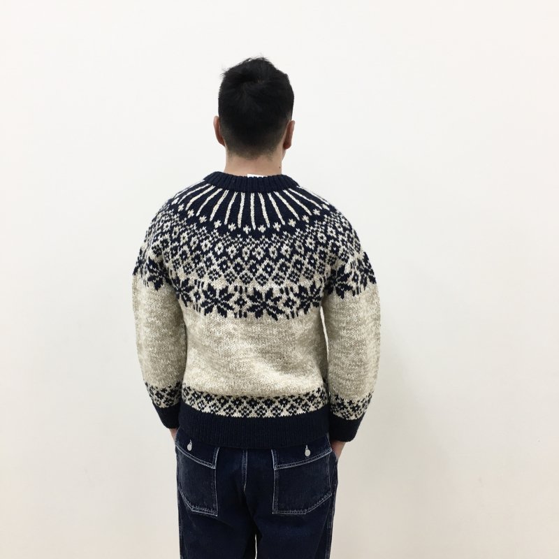  OMOI KNIT NORDIC SWEATER(NATURALNAVY)30%OFF