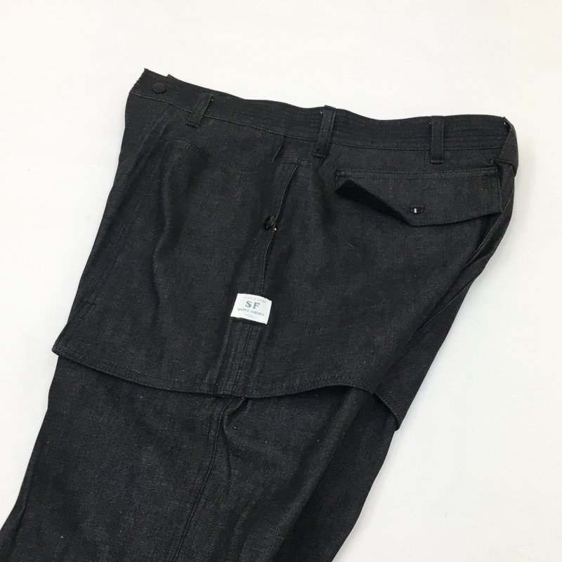  SASSAFRAS CULTIVATOR PANTS(11oz Denim-BLACK)