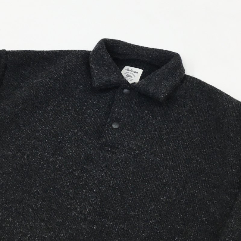  JACKMAN WOOL HIMO POLO(Heather Black)