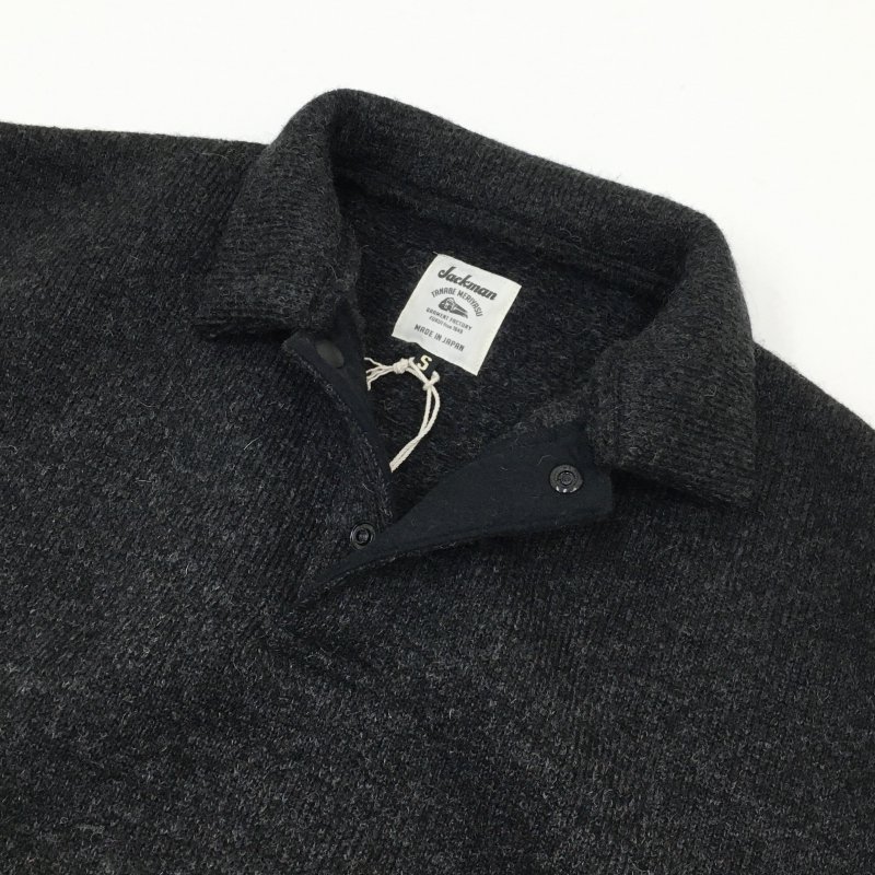  JACKMAN WOOL HIMO POLO(Heather Black)