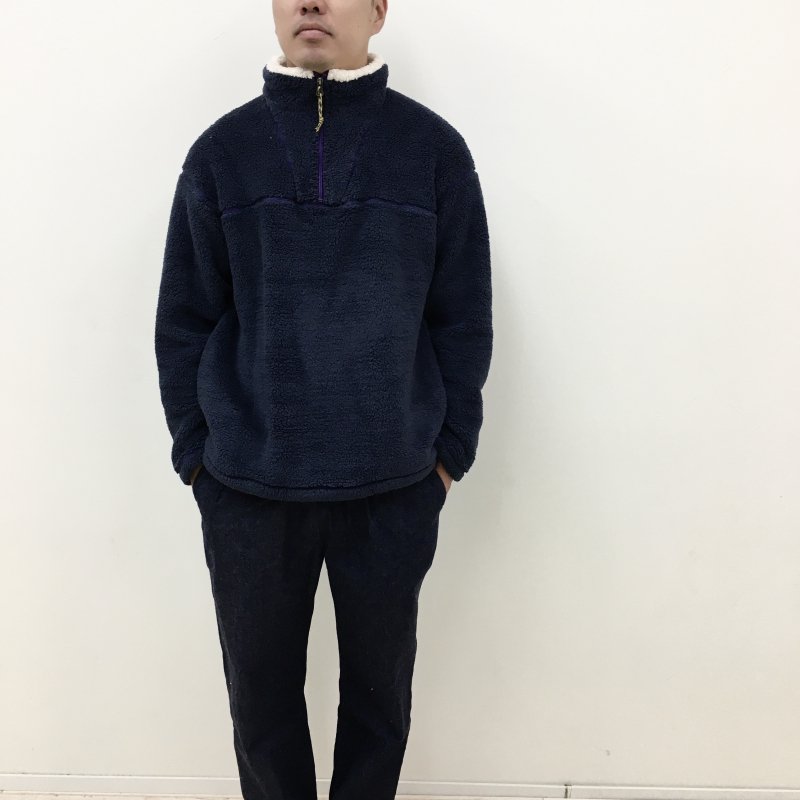  COOCHUCAMP Happy Fleece Half Zip Sweater(NAVY)
