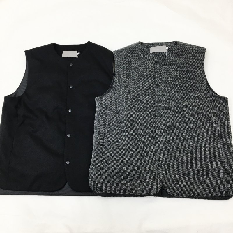  CURLY KNIT PADDED VEST(TWEED-BLACK) 