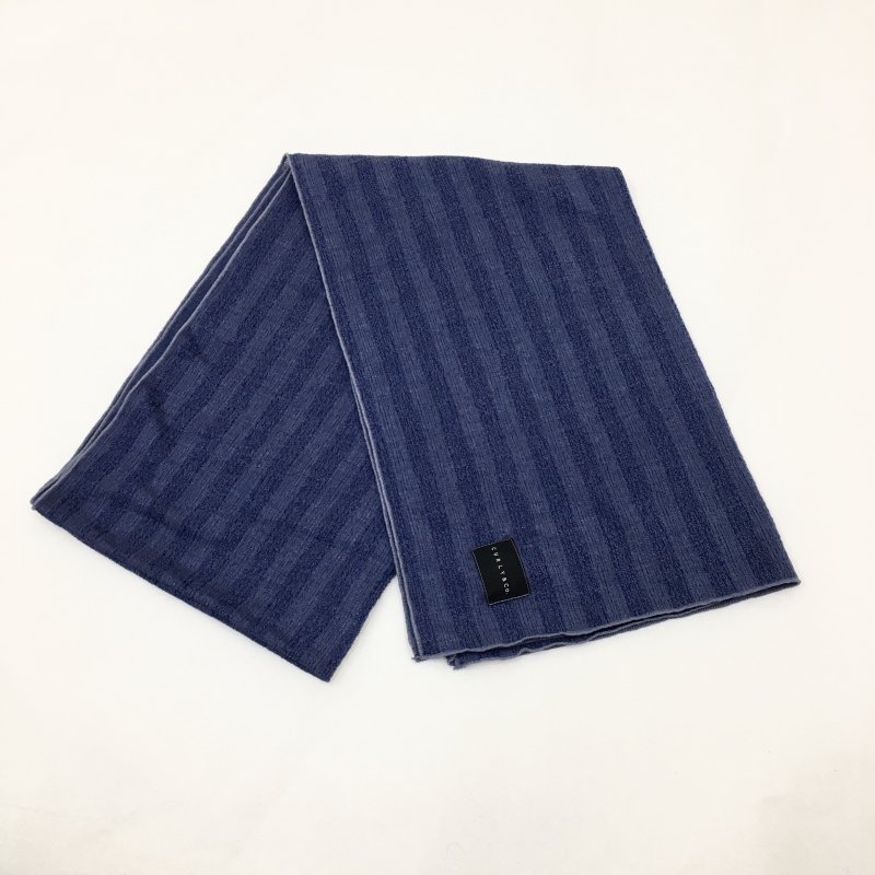  CURLY WOOL STRIPE STOLE(BEIGE/BLUE/NAVY) 30OFF