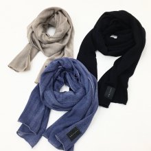  CURLY WOOL STRIPE STOLE(BEIGE/BLUE/NAVY) 30OFF