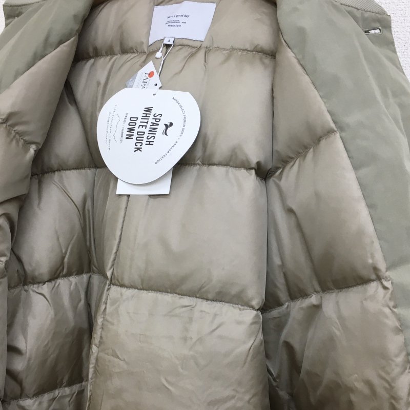  NANGAhave a good day RIB COLLARD DOWN COAT(SAND) 40OFF