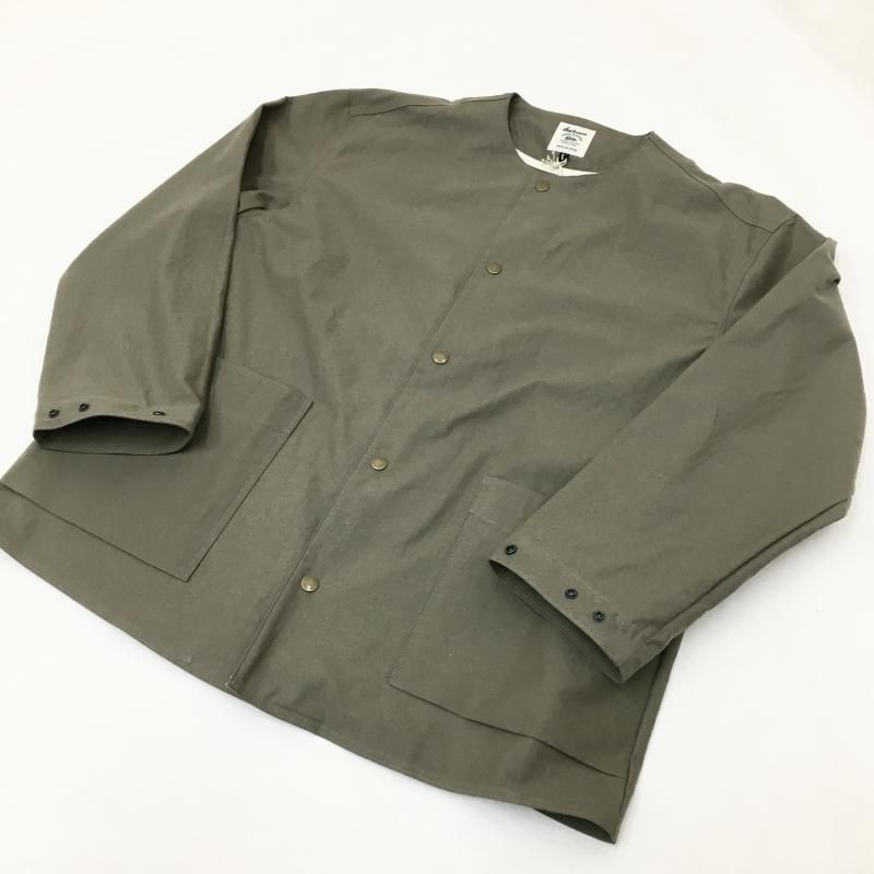  JACKMAN  Back Nep Collarless Jacket(SEPIA)