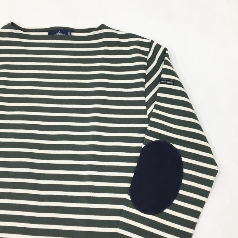  SAINT JAMES OUESSANT ELBOW PATCH(VEGETAL/ECRU-/ʥ ͥӡѥå)