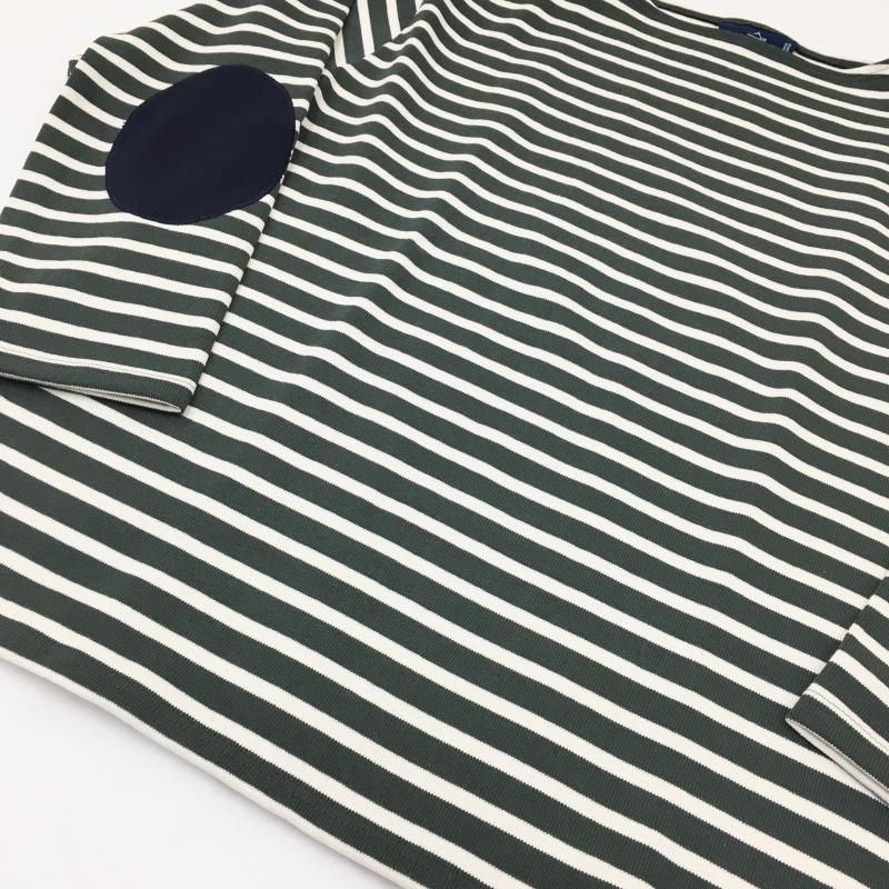  SAINT JAMES OUESSANT ELBOW PATCH(VEGETAL/ECRU-/ʥ ͥӡѥå)