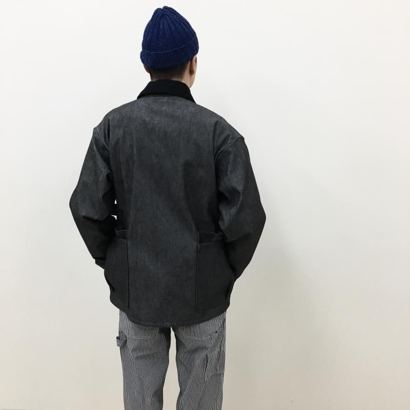 SASSAFRAS Overgrown Warden Jacket(10oz DENIM-BLACK) - have a