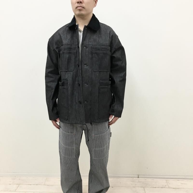  SASSAFRAS Overgrown Warden Jacket(10oz DENIM-BLACK)