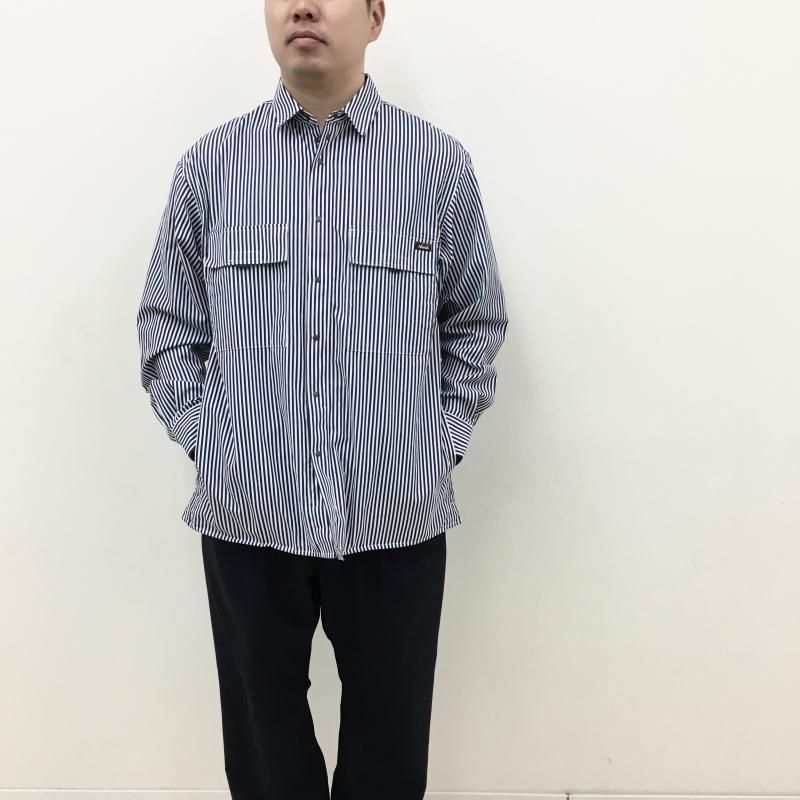  NANGA STRIPE W POCKET BOX SHIRT(BLACK)