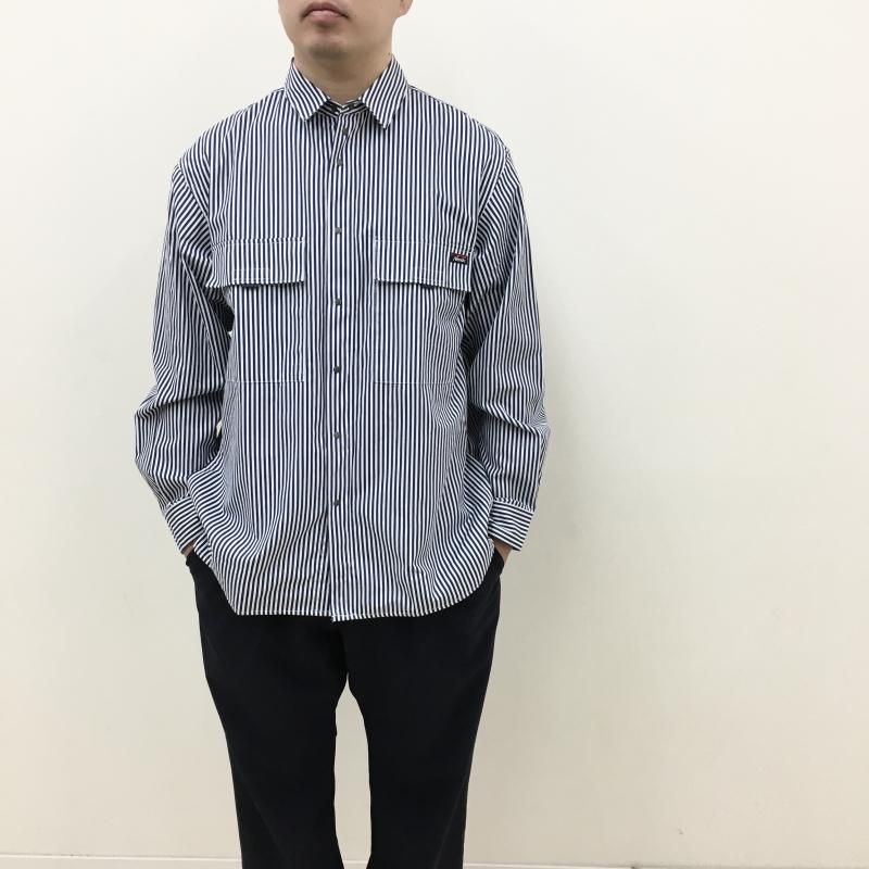  NANGA STRIPE W POCKET BOX SHIRT(BLACK)