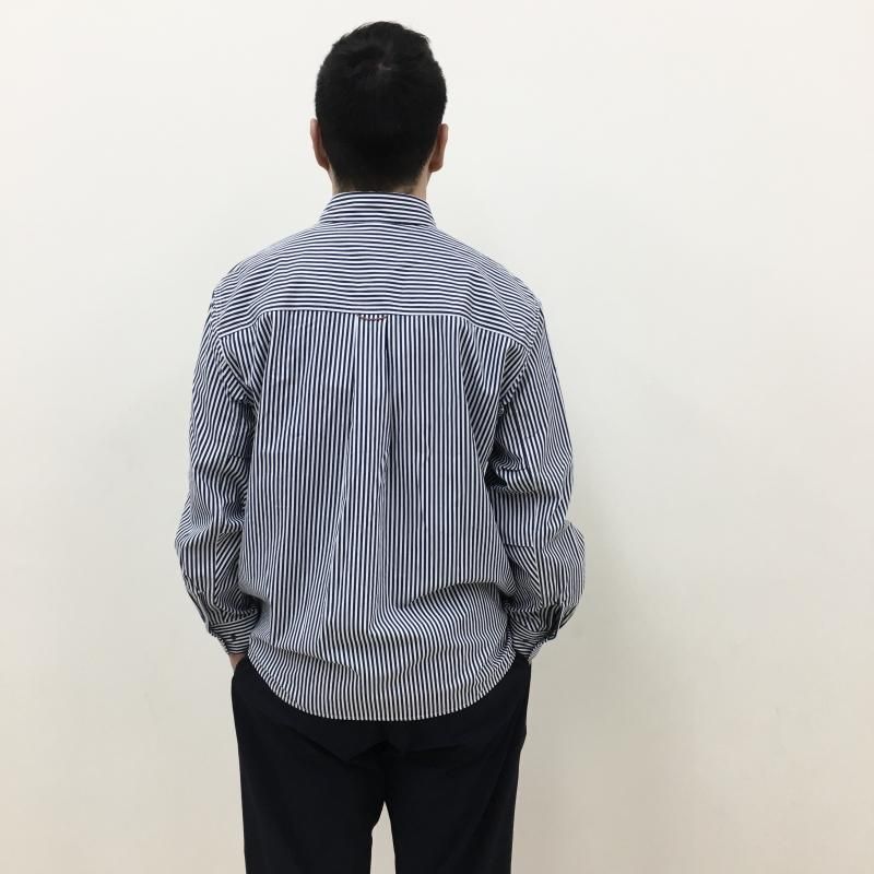  NANGA STRIPE W POCKET BOX SHIRT(BLACK)
