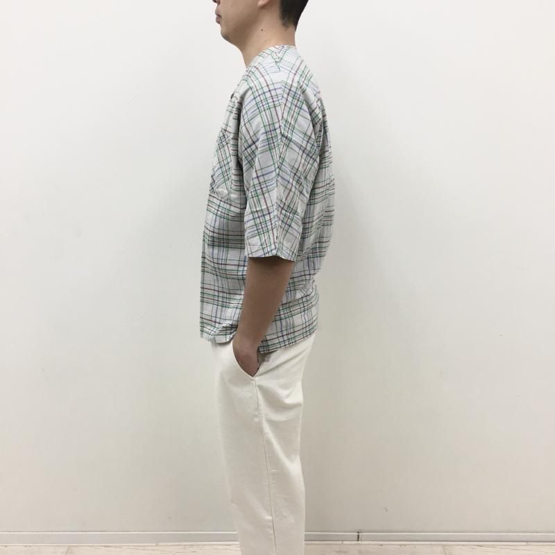  FUJITO Henley Neck Shirt(GREEN CHECK) 
