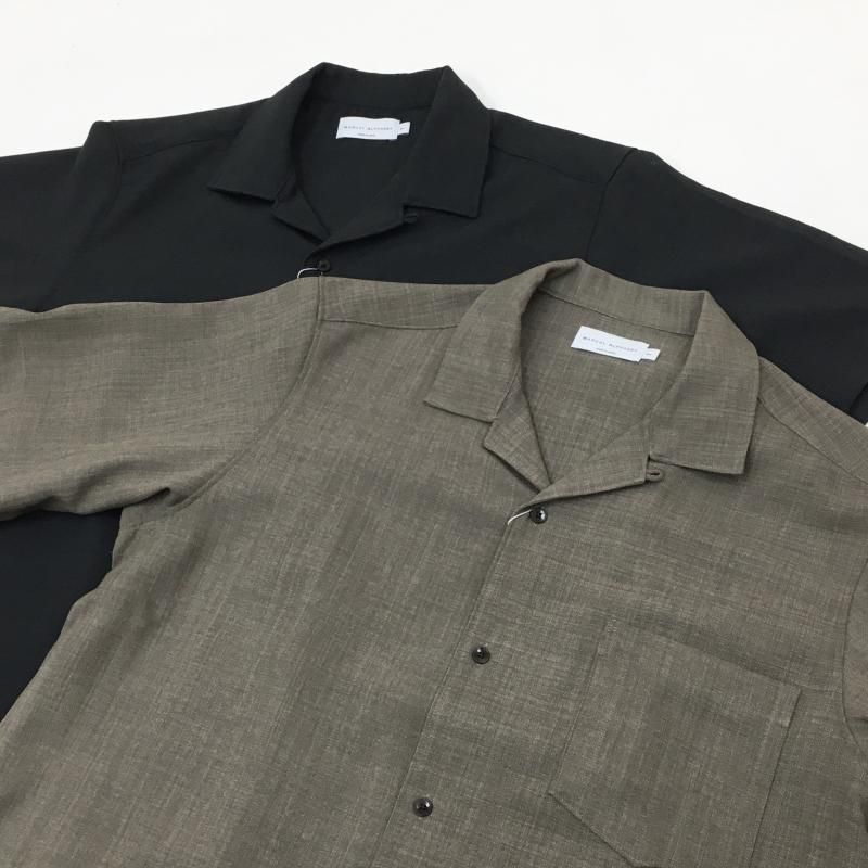  MANUAL ALPHABETBET EVALET MESH OPEN COLLAR S/S SHT(BLACK) 